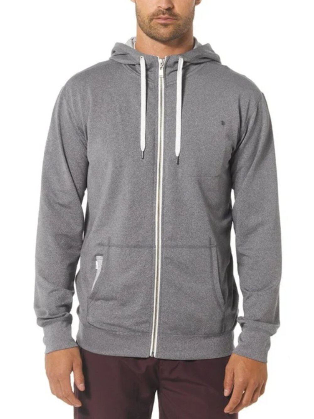 Vuori Men's Movement Full Zip Athletic Fit Hoodie Size Large Heather Grey